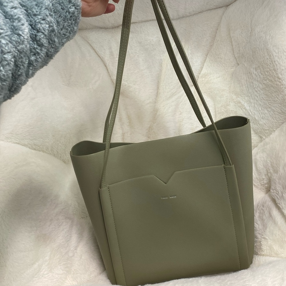 Sage green pixie moon tote with removable inner pocket